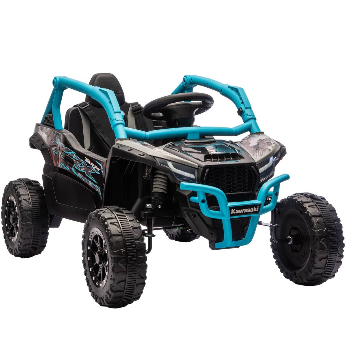 Електрическо бъги за яздене 12V (Kawasaki, синьо)